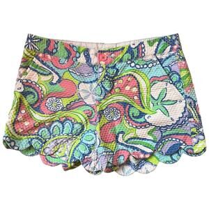 Lilly Pulitzer Buttercup Short in Conch Republic Print Scalloped Hem Women's 0